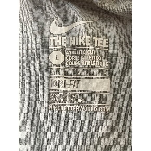 Nike Dri-Fit Boys T-Shirt Athletic Cut Pullover Short Sleeve Lion Print Gray L - Picture 6 of 9